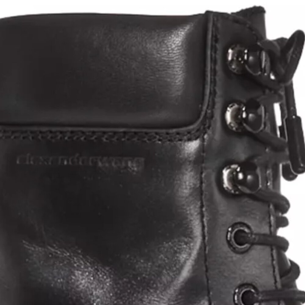 Alexander Wang Atlas Leather Lace-Up Platform Combat Rugged Boots in Black - Picture 15 of 16